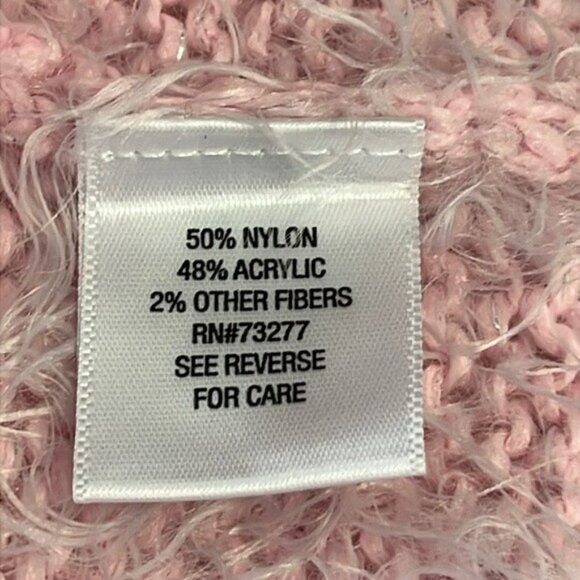 Apt. 9 Sweater, Soft Fuzzy Eyelash Knit, Long Sleeve Crewneck Light Pink, XS - Picture 8 of 9